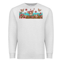 Oatmeal Heather floral chihuahua dogs Premium Sweatshirt - Jasminsmagicworld