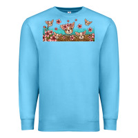 Ocean Blue floral chihuahua dogs Premium Sweatshirt - Jasminsmagicworld