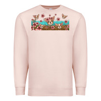 Pale Pink floral chihuahua dogs Premium Sweatshirt - Jasminsmagicworld