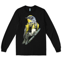 Black yellow rumped warbler Long Sleeve Tee - LillyAllenDesigns
