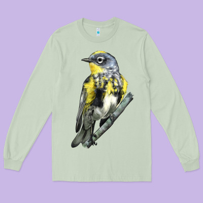 Yellow Rumped Warbler Long Sleeve Tee Designed By Lillyallendesigns