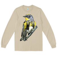 Mushroom yellow rumped warbler Long Sleeve Tee - LillyAllenDesigns