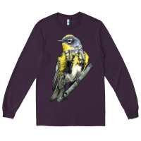 Plum yellow rumped warbler Long Sleeve Tee - LillyAllenDesigns