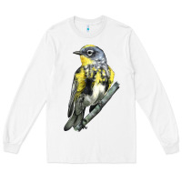 White yellow rumped warbler Long Sleeve Tee - LillyAllenDesigns