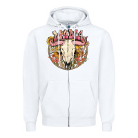 White bullskull mama Zipper Hoodie - NancyCooperArtShop
