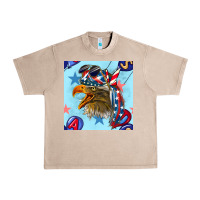 French Oak mullet eagle with balloon seamless pattern Urban Heavy Tee - BundleAndBundleShop