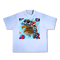 Grape Ice mullet eagle with balloon seamless pattern Urban Heavy Tee - BundleAndBundleShop