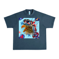 Midnight Navy mullet eagle with balloon seamless pattern Urban Heavy Tee - BundleAndBundleShop