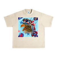 Sandshell mullet eagle with balloon seamless pattern Urban Heavy Tee - BundleAndBundleShop