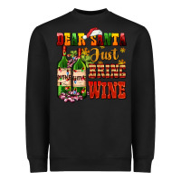 Black dear santa just bring wine Heavyweight Sweatshirt - AdoDesignShop