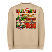 Dear Santa Just Bring Wine Heavyweight Sweatshirt | Teevron