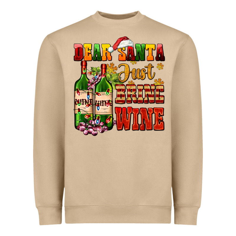 Dear Santa Just Bring Wine Heavyweight Sweatshirt by AdoDesignShop | Teevron
