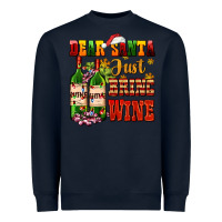 Navy dear santa just bring wine Heavyweight Sweatshirt - AdoDesignShop