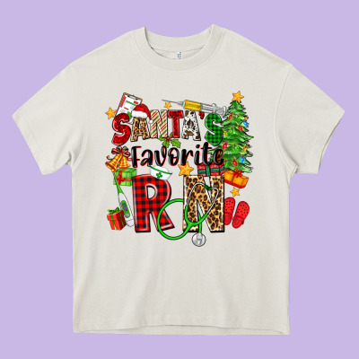 Santa's Favorite Rn Heavy Core Tee Designed By Zillion Design Studio