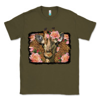 Army Green Western Floral Giraffe Classic Tee - LillyAllenDesigns