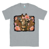 Heather Grey Western Floral Giraffe Classic Tee - LillyAllenDesigns
