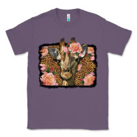 Lavender Western Floral Giraffe Classic Tee - LillyAllenDesigns