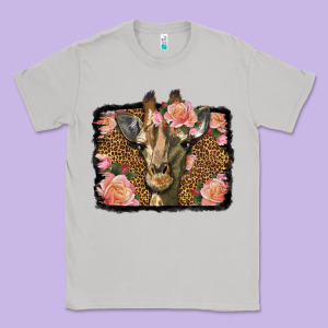 Western Floral Giraffe Classic Tee Designed By Lillyallendesigns