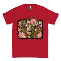 Red Western Floral Giraffe Classic Tee - LillyAllenDesigns