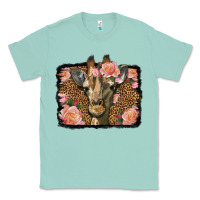 Seafoam Western Floral Giraffe Classic Tee - LillyAllenDesigns