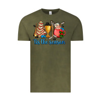 Vintage Olive tis the season hockey and Christmas Vintage Tee - AdoDesignShop