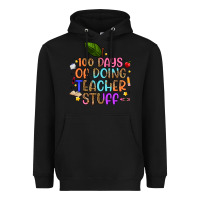 Black 100 days of doing teacher stuff Heavyweight Hoodie - Artiststas