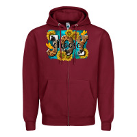 Burgundy choose joy Zipper Hoodie - NancyCooperArtShop