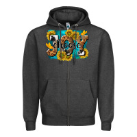 Charcoal Heather choose joy Zipper Hoodie - NancyCooperArtShop