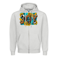 Dove Grey choose joy Zipper Hoodie - NancyCooperArtShop