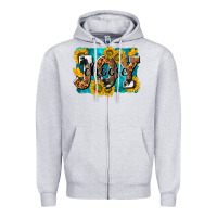 Heather Grey choose joy Zipper Hoodie - NancyCooperArtShop