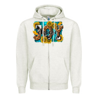 Oatmeal Heather choose joy Zipper Hoodie - NancyCooperArtShop