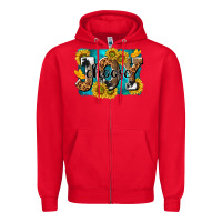 Red choose joy Zipper Hoodie - NancyCooperArtShop