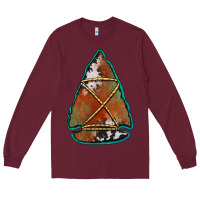 Burgundy cowhide rusty arrowhead Long Sleeve Tee - Jasminsmagicworld