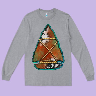Cowhide Rusty Arrowhead Long Sleeve Tee Designed By Jasminsmagicworld