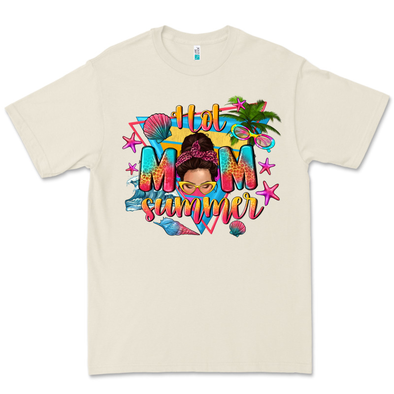 Hot Mom Summer With Messy Bun Premium Tee by texasbilliewilder | Teevron
