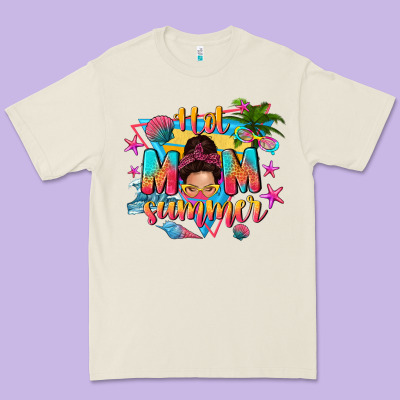 Hot Mom Summer With Messy Bun Premium Tee Designed By Texasbilliewilder