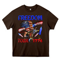 Chocolate Brown freedom born to be free tour 1776 Heavy Core Tee - texasbilliewilder