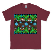 Burgundy Christmas tree with snow Classic Tee - AdoDesignShop
