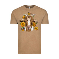 Vintage Coffee sunflower goat Vintage Tee - Jasminsmagicworld