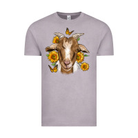 Vintage Zinc sunflower goat Vintage Tee - Jasminsmagicworld