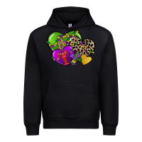 Black mardi gras hearts Urban Hoodie - CowGirlArtShop