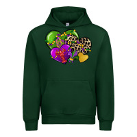 Forest Green mardi gras hearts Urban Hoodie - CowGirlArtShop