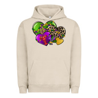 Pigment French Oak mardi gras hearts Urban Hoodie - CowGirlArtShop