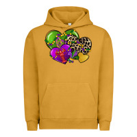 Pigment Peanut Butter mardi gras hearts Urban Hoodie - CowGirlArtShop