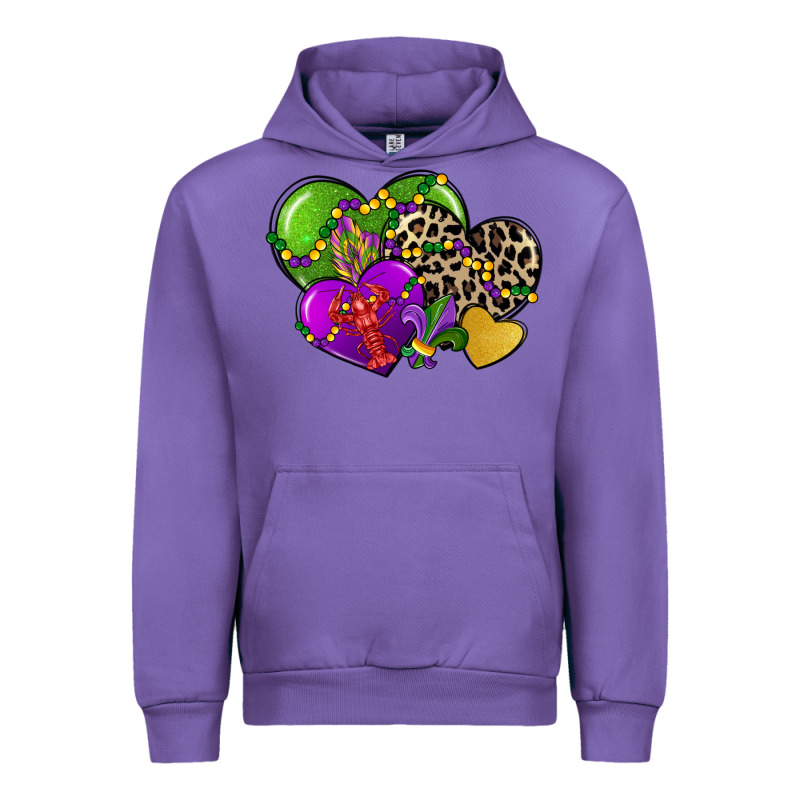 Mardi Gras Hearts Urban Hoodie by CowGirlArtShop | Teevron