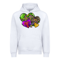 White mardi gras hearts Urban Hoodie - CowGirlArtShop