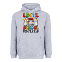 Heather Grey level 100 days of school completed Heavyweight Hoodie - Artiststas