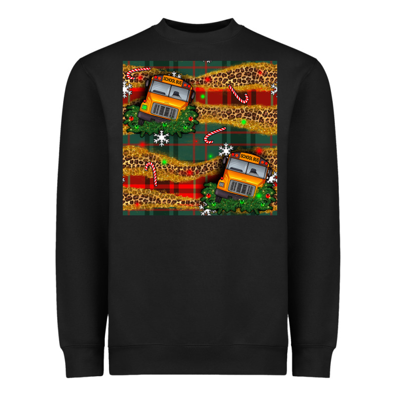 Christmas School Bus Seamless Pattern Heavyweight Sweatshirt by BundleAndBundleShop | Teevron
