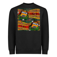 Black christmas school bus seamless pattern Heavyweight Sweatshirt - BundleAndBundleShop
