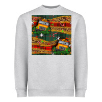 Heather Grey christmas school bus seamless pattern Heavyweight Sweatshirt - BundleAndBundleShop